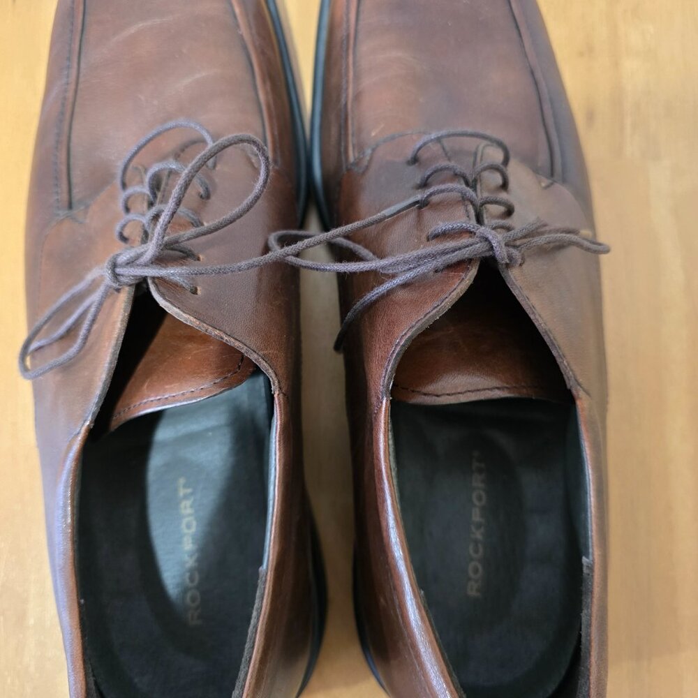 Rockport Men's Leather Lace Up Oxford Shoes Slip Resistant Brown Size 13M - Picture 6 of 14